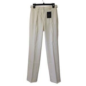 J. Crew Collection high-rise Portia pant tuxedo wool Sze 00 Ivory NWT $220 CF810